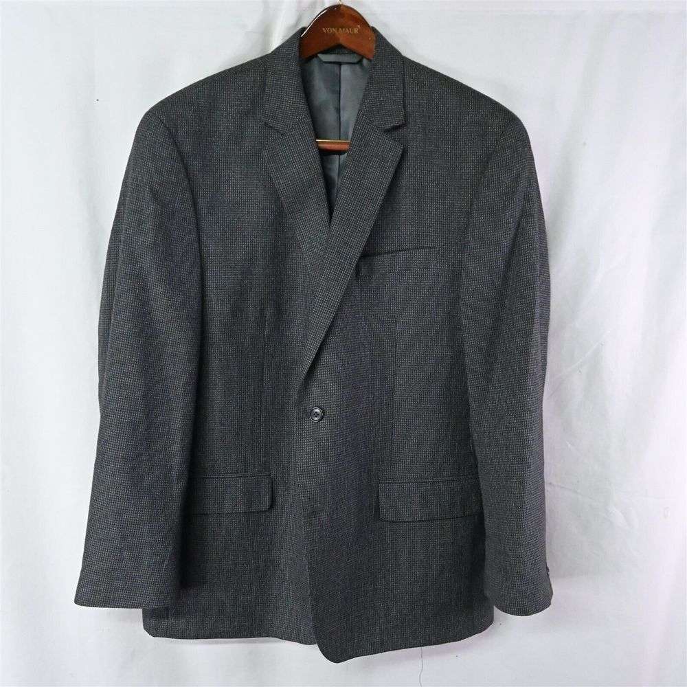 Andrew Fezza 44R‎ Black Woven 2Btn Mens Blazer Suit Jacket Sport Coat